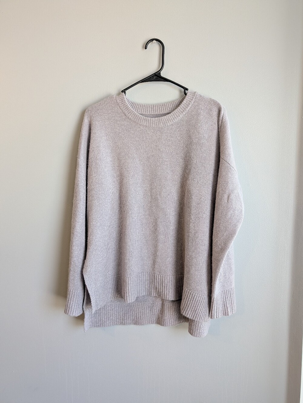 Jenni Kayne Cashmere Boyfriend Crewneck Sweater Size M Taupe